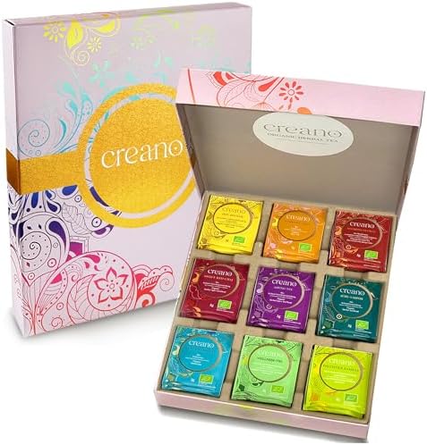 Creano Bio Kräutertee Geschenkset „ORGANIC HERBAL TEA“ - 45 Bio-Teebeutel in 9 unterschiedlichen Sorten - 90g - NEUHEIT 2022*
