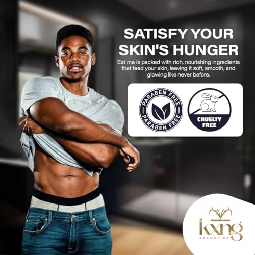 Image of KXNG Cosmetics, Body Butter, Organic Skin Care for Men and Women, Body Moisturizer Lotions and Creams, Raw Shea Butter, Cocoa Butter, Mango, Coconut Oil, Hand, Foot, All Skin Types (Eat Me 2)