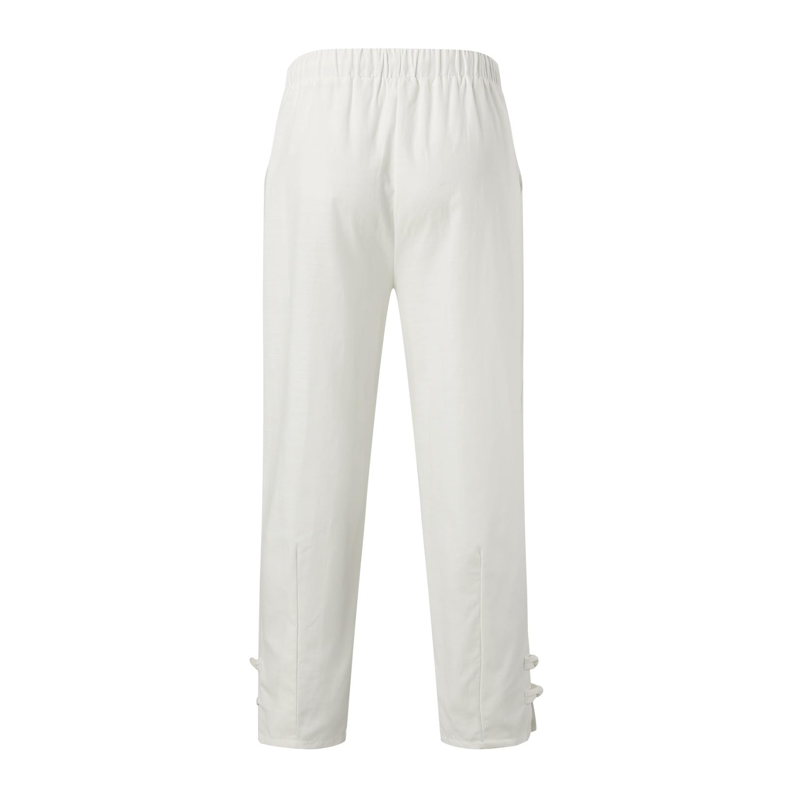 MJGkhiy Pantaloncini Uomo Cotone Leggero Lino 3/4 Pantaloni con Tasche Estivo Taglie Forti Larghi Pinocchietto Elasticizzati Pantaloncino Estivi Comodi Casual Baggy Pantalone Capri da Spiaggia e Yoga