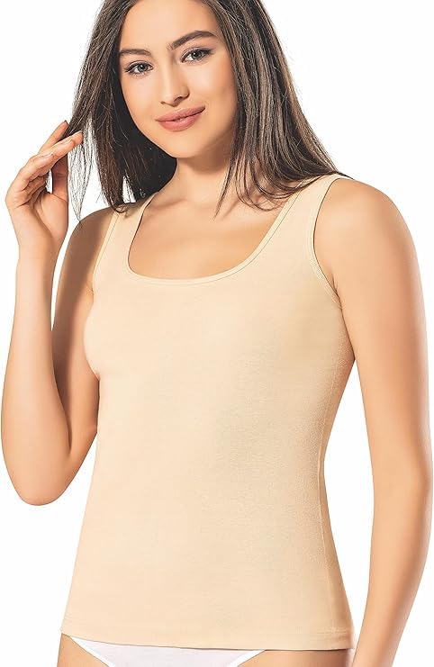 Basic Camisole Tank Top for Women Black/Skin/White – Soft Cotton Blend, Ideal for Layering-image-22