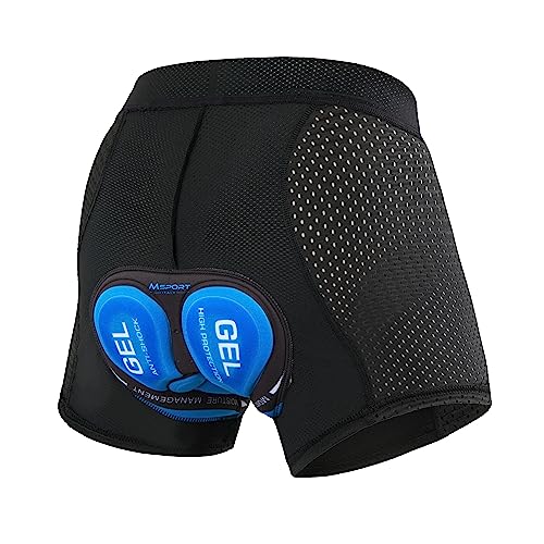 Msport Shorts de Cyclisme avec Rembourrage en Gel 3D – Respirants, Séchage Rapide et Confort Optimal - Bleu XXL