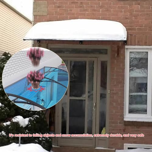 Auvent de porte 120x320cm marquise de protection extérieure polycarbonate - 5
