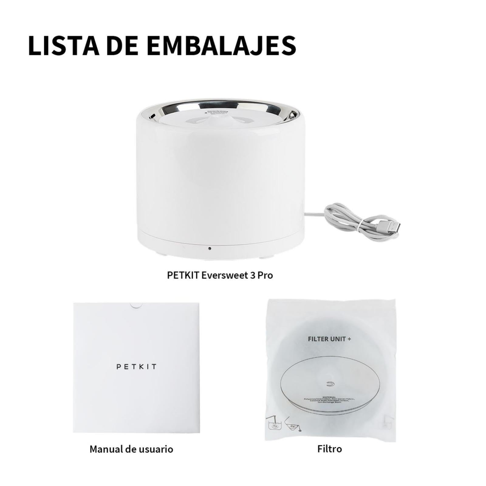 PETKIT EVERSWEET Fuente para Gatos, Acero Inoxidable, Bomba Inalámbrica, Control de App, 1.8L Bebedero Gatos/Perros, Ultrasilencioso, Filtro Triple, 3 Flujos de Agua, no es Fácil de Retener Bacterias