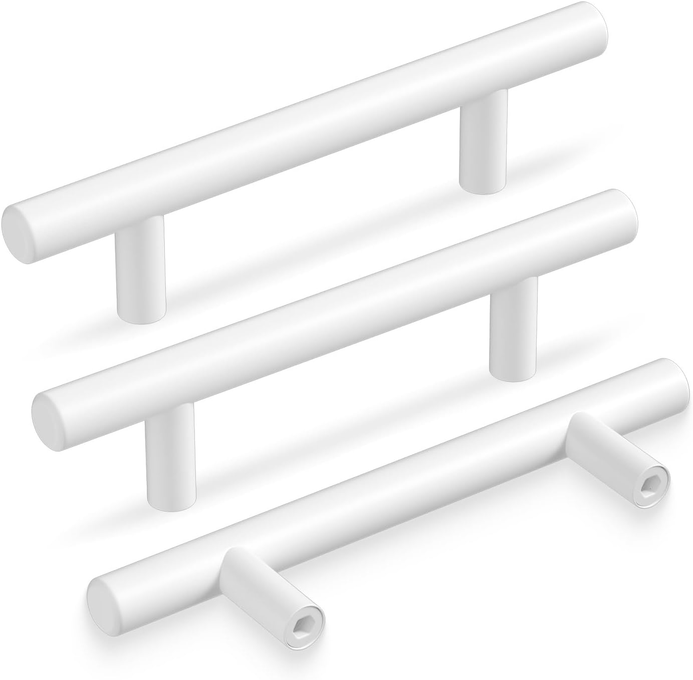goldenwarm 10 Pack White Cabinet Pulls 3 inch Cabinet Handles White ...