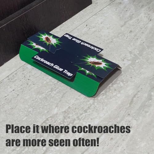 Image of Lifekrafts Cockroach Traps - Pack of 10 Strong Sticky Glue Traps for Roaches & Insects | Non-Toxic Pest Control for Home, Kitchen, Bathroom, Office | Easy to Use & Disposable