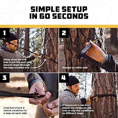 Wise Owl Outfitters Camping Hammocks Duo - Set of 2, Adults and Kids Hammock for Outdoor, Indoor, Single & Double Use w/Tree Straps - Camping Gear Essentials,