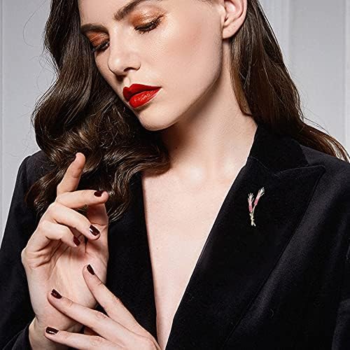 Delicate 14K Gold Wheat Ear Corsage with Sparkling Moissanite and Natural Gemstones, Luxurious Gift for Her - Image 6