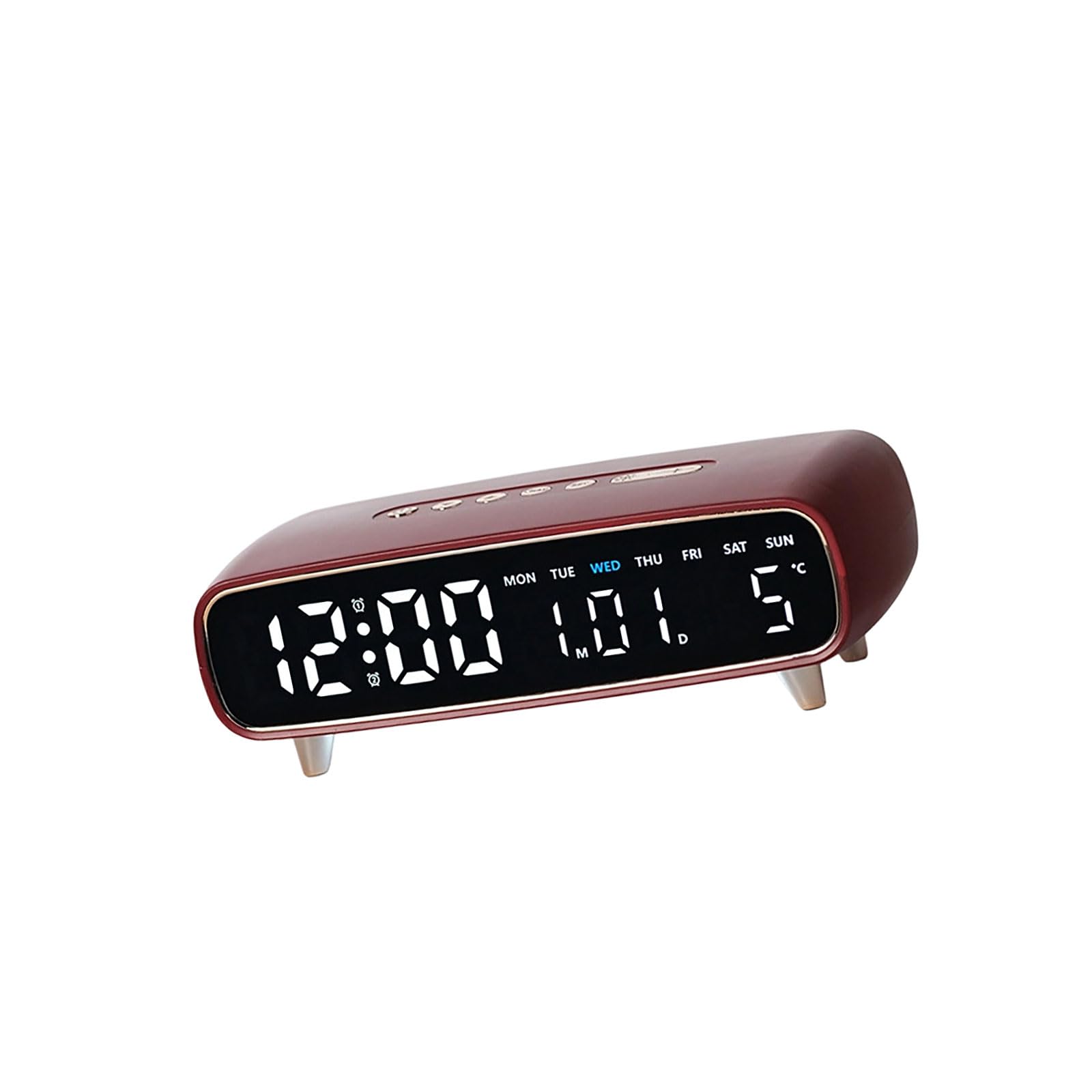 Reloj Despertador Digital con ambientes de Brillo Ajustable Luz Nocturna y Puerto de Carga USB Pantalla LED de Temperatura Función de Temporizador Reloj Despertador LED