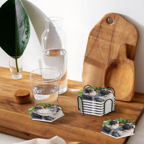 Dessous de verre céramique absorbant anti rayure avec support pour table - 8