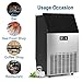 MECY Commercial Ice Maker Machine, Stainless Steel Automatic Ice Machine Make 100lbs/24H, Freestanding Ice Maker with 33lb Storage Capacity for Home, School, Office, Bar, Coffee Shop, Restaurants.
