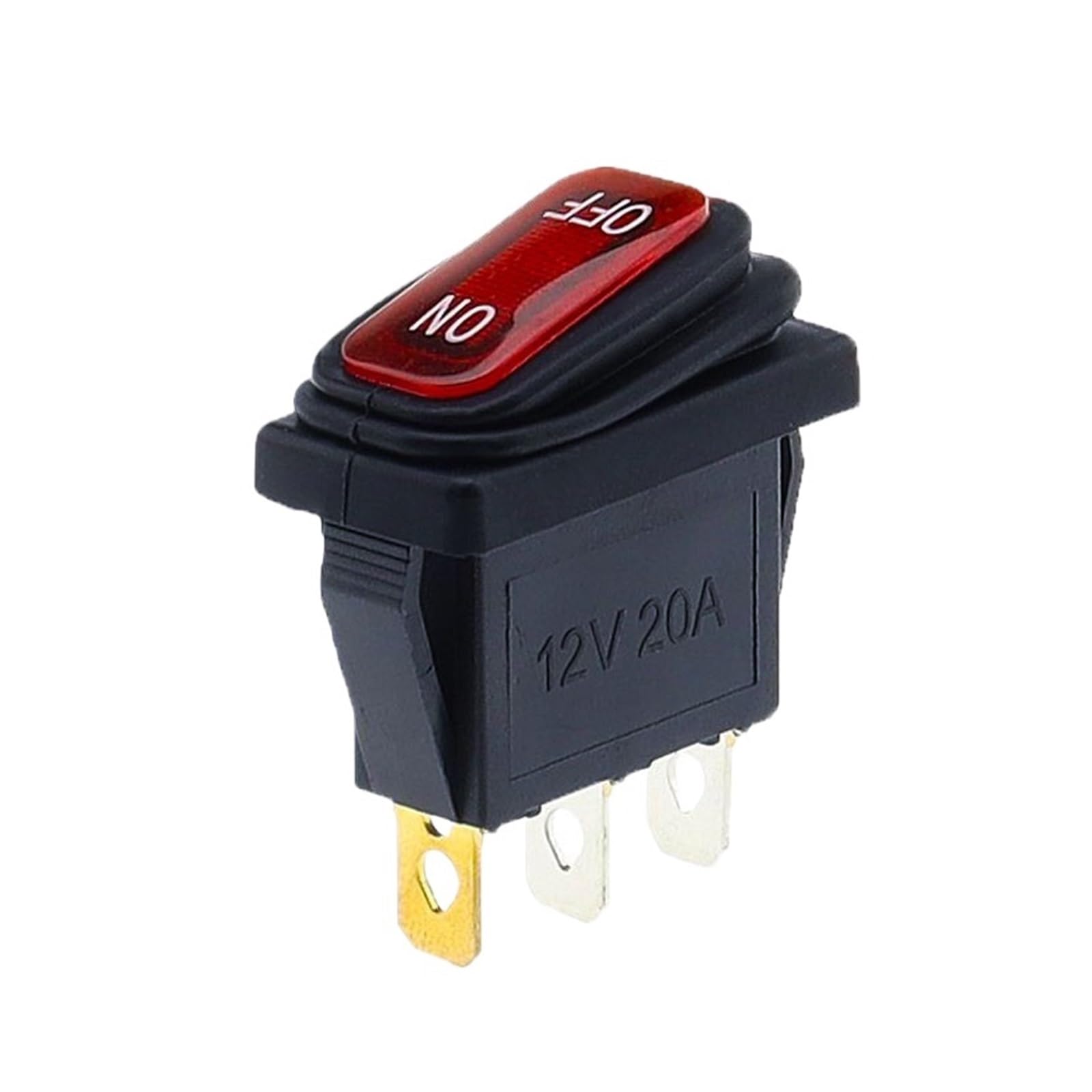 Interruptor tipo barco KCD3 de encendido apagado con luz piloto LED para automoción de 12V