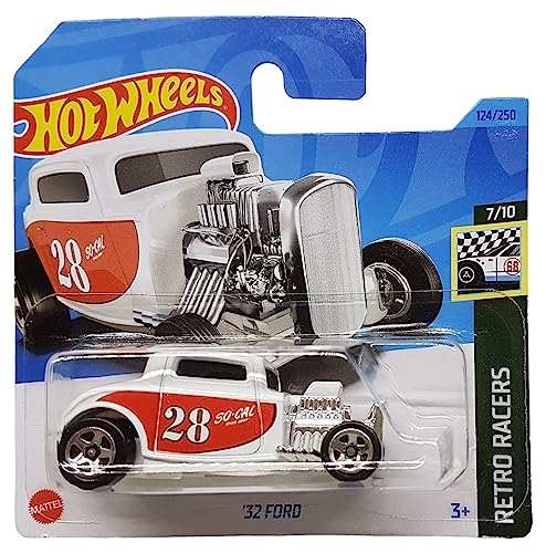 Hot Wheels - ´32 Ford - Retro Racers 7/10 - HKH04 - Short Card - SoCal - Blanco - Mattel 2023