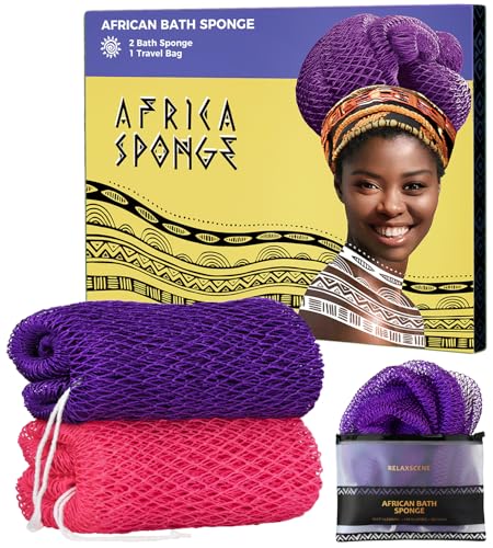 African Net Sponge Exfoliating Body Scrubber (2-Pack)