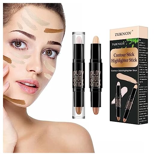 Maquillajes Correctores,Contouring Stick,Contour Stick,Highlighter Stick,Contorno Maquillaje,Highlighter Maquillaje,Kit Corrector Imperfecciones, 2 en 1 Herramienta de Maquillaje de Doble Cabeza,2 Pcs