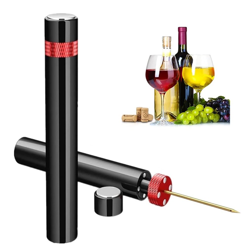 Apribottiglie con Pompa ad Aria, Perno in Acciaio Inox, levatappi a Pressione, Utensili da Cucina, Accessorio Bar(Silver)