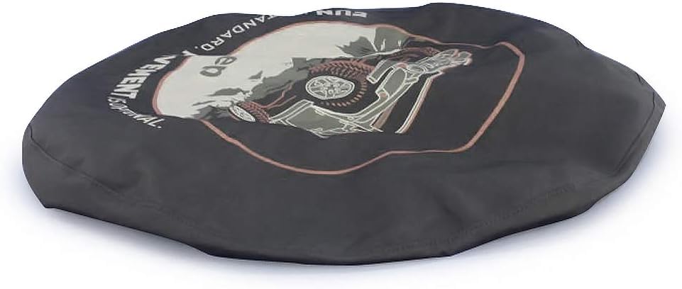 Jeep Wrangler Black Denim Tire Cover, with Fun Is Standard, Pavement Is Optional" Logo