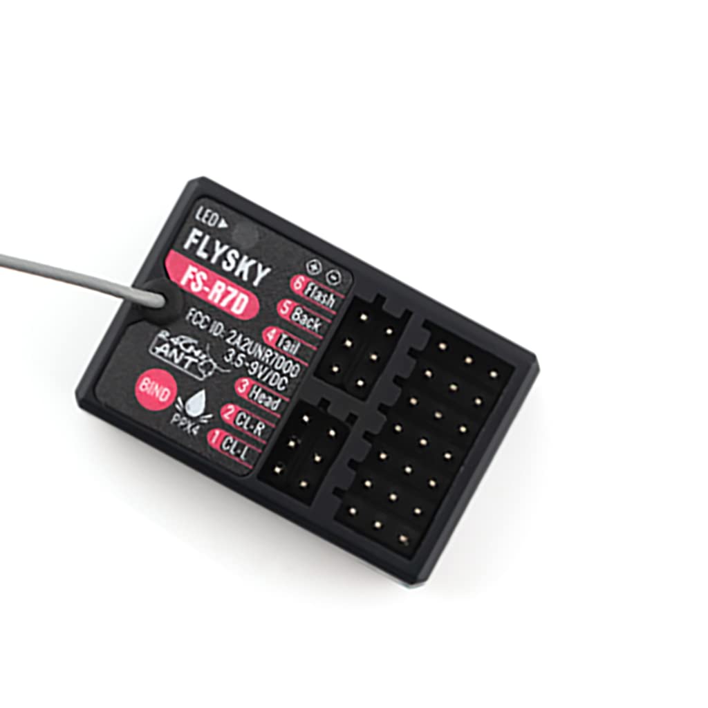 MLRPGOFlysky FS-R7D 7CH ANT Protocol Receiver External Single Antenna PPM IBUS Output for FS-G7P Transmitter RC Car Boat