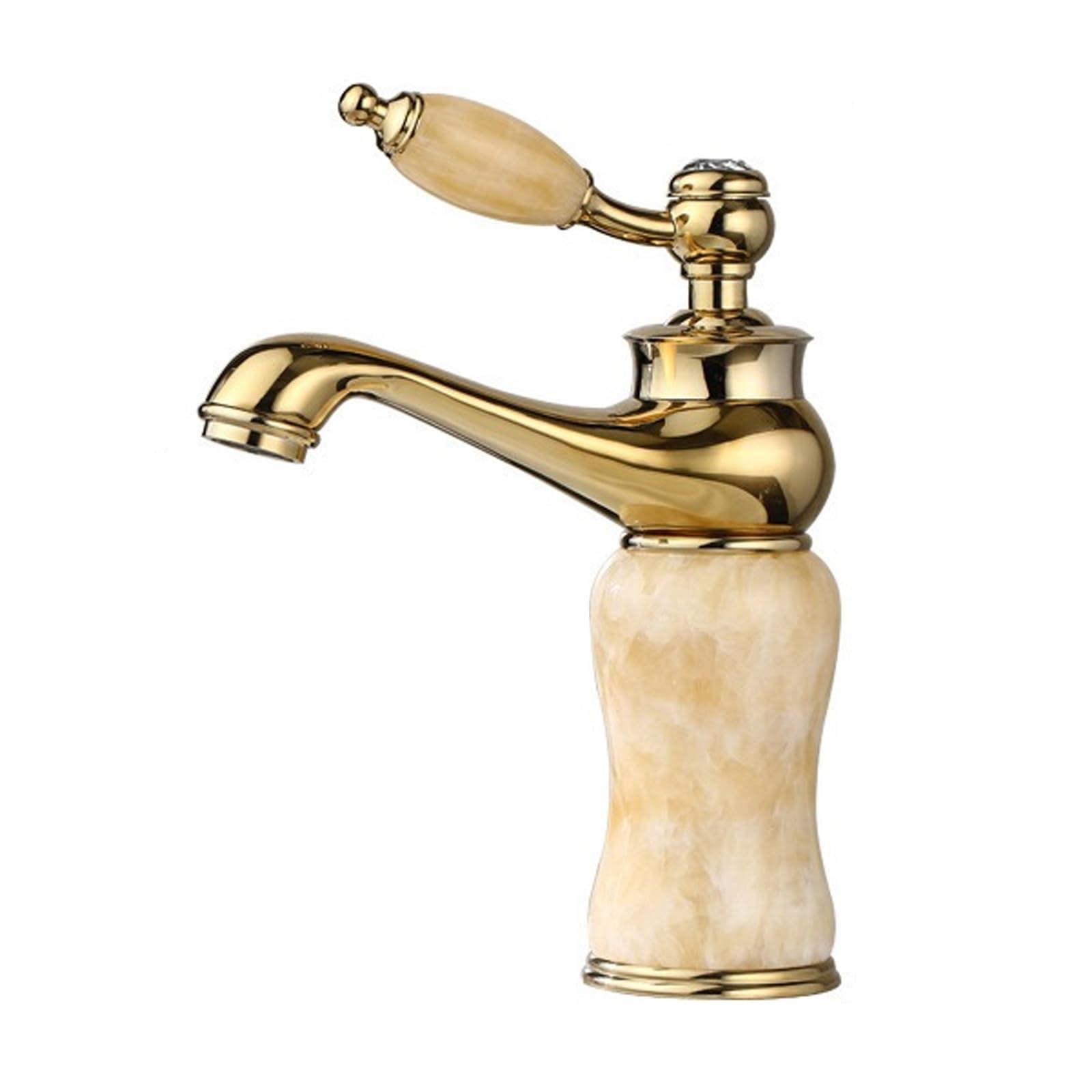 JRUIA Gold Kitchen Faucet, Brass Bathroom Sink Faucet, Hot And Cold Water Supply, for Installation in A Countertop Sink,B