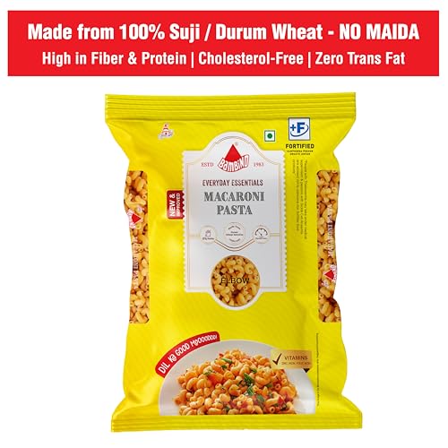 Image of Bambino Vegetarian Pasta Macaroni Pep Drump wheat, 850 grams / 900 grams Pouch (weight may vary) (Pack of 3)