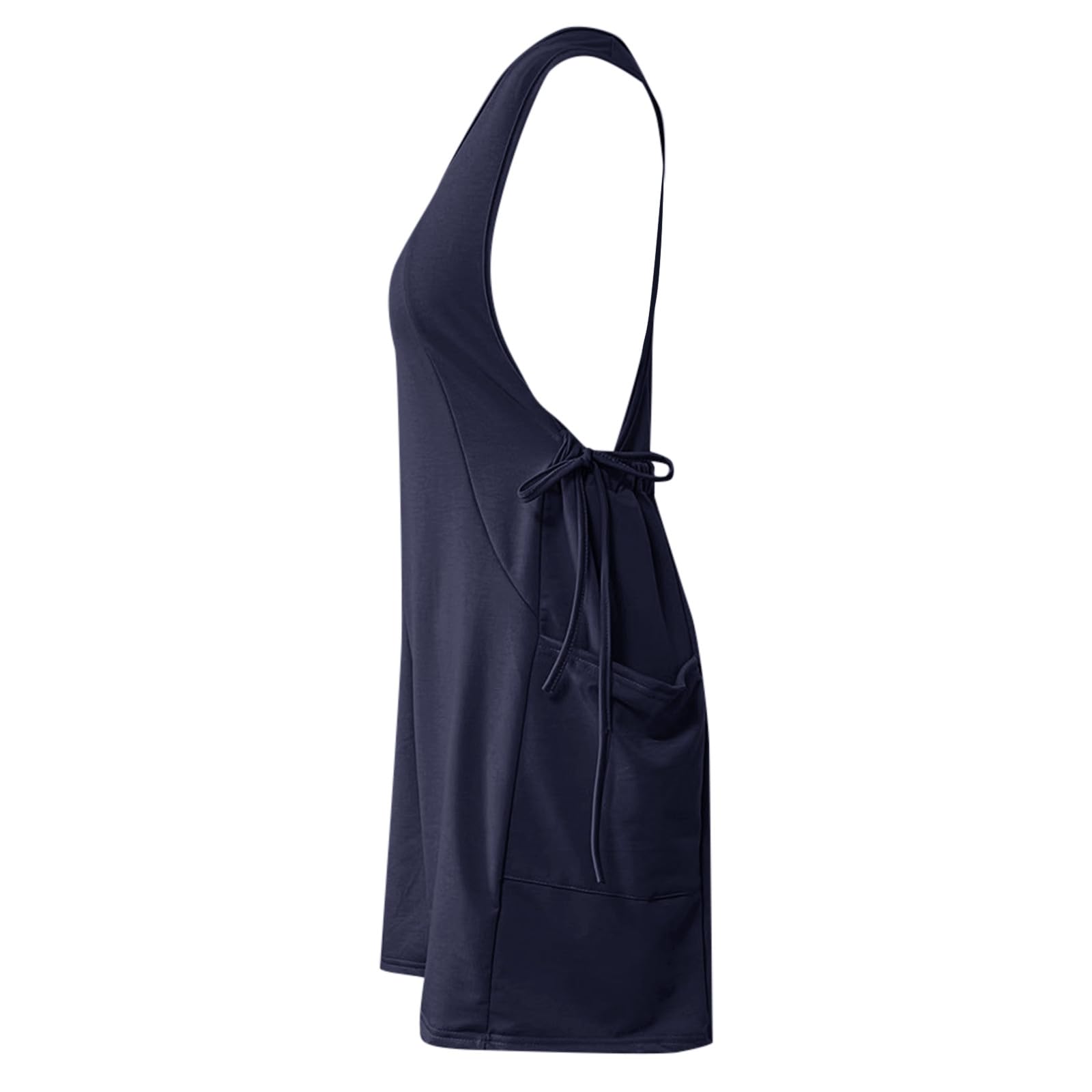 Combinaison décontractée sans manches pour femme avec bretelles réglables, poches pratiques, coupe ample pour les chaudes journées d'été, short confortable sans ajustement serré