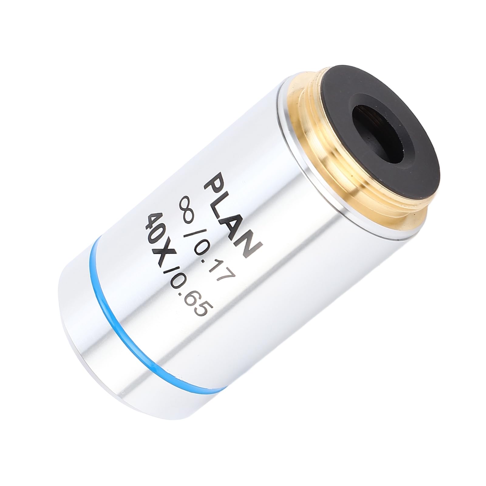Cocoarm Obiettivo 40X Obiettivo per Microscopio Ottone Acciaio Inossidabile Alta Trasmissione Ampia Vista Filettatura Standard per Microscopio Biologico Aula di Laboratorio