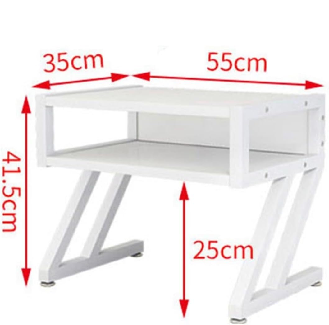Supporto Stampante Rack di Archiviazione per Ufficio per Stampanti per Finitura Desktop per Fax per Ufficio(White,55x35x41cm)