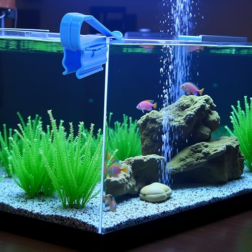 Image of 2Pcs Fish for Tank Mounting Clip Water Pipe Hose Holder Multifunction Adjustable Clamp for 0.31 inch inch-0.62 inch inch Dia Tub Aquarium Tube Holder, Aquarium Air Pump Accessories Aquarium Pumps and Filters (Blue)