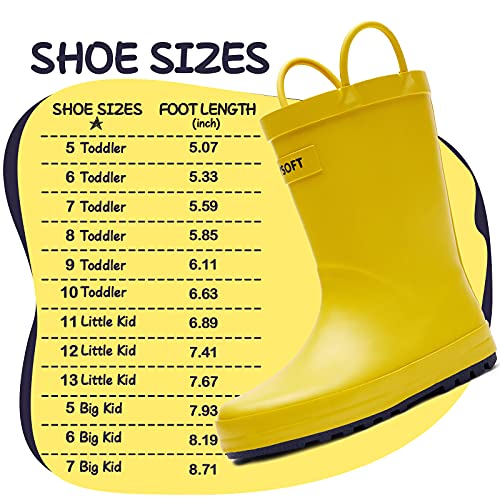 Mysoft Kids Rain Boots For Girls And Boys Toddler Waterproof Rubber Cute Printed With Easy-On Handles #TOP5