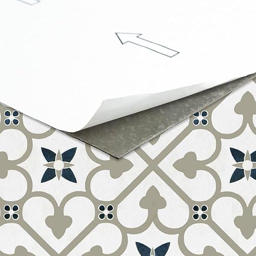 Miniatura 32 de Achim Home Decor - Azulejos de vinilo autoadhesivos retro de 12 pulgadas, 20 azulejos de 12 x 12 pulgadas, patrón de borde, despegar y pegar, suelo