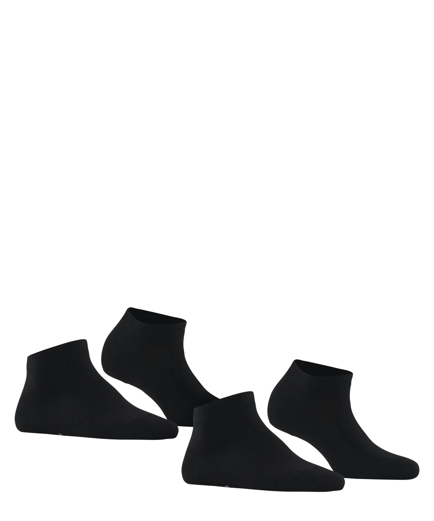 FALKE Kobiety Skarpety do trampek Happy Double Pack W Sn bawełna krótkie jednokolorowe 2 Pak, Czarny Black 3000, 39-42
