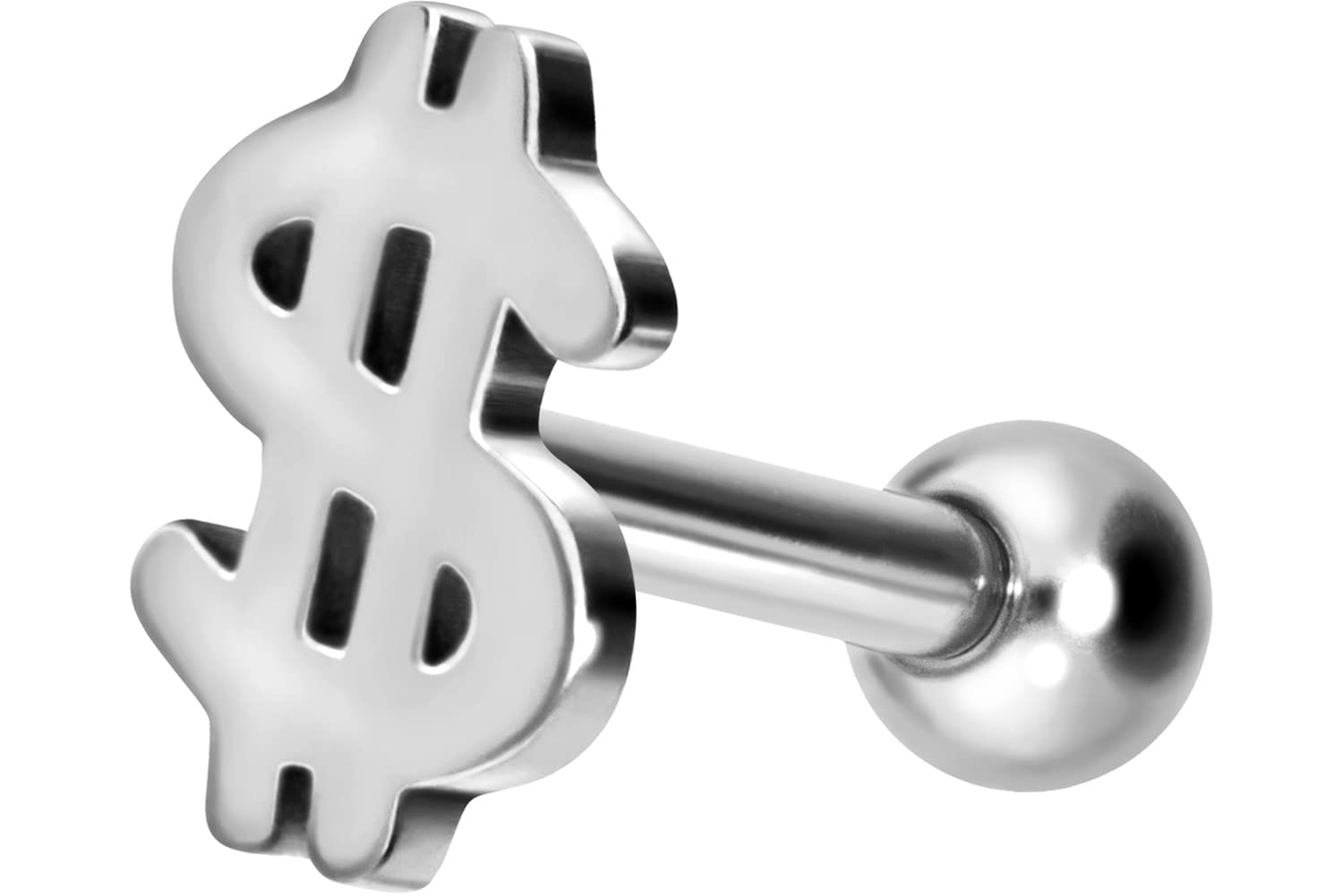 PIERCINGLINE16G Titanium ear piercing jewelry DOLLAR SIGN Helix Tragus Cartilage Stud earring