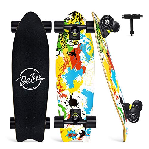 Buy BELEEV Cruiser Skateboard, 27 x 8 inch Complete Skateboard for Kids