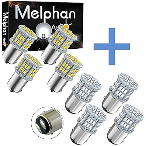 Melphan-Auto 2pcs 1156 Bulb and 2pcs 1157 Led Brake Light Red 12-24V, 7528 2357 2057 BAY15D for Brake Tail RV Light, 1156 1141 1003 BA15S Led for Backup Reverse Lights RV Interior Light, Parking Light Cover