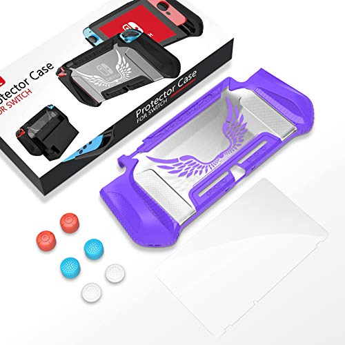HEYSTOP Case Compatible with Nintendo Switch Case Screen Protector,TPU Protective Heavy Duty Cover C