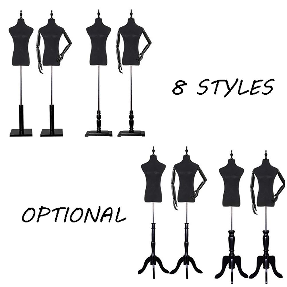 Female Mannequins Torso Dress Form Height Adjustable for Clothing Jewelly Display Stable Stand, 7 Model Optional