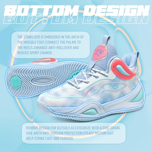 Image of Men's Basketball Shoes Fashionable Breathable Anti Slip Sports Shoes Outdoor Running Fitness Training Shoes