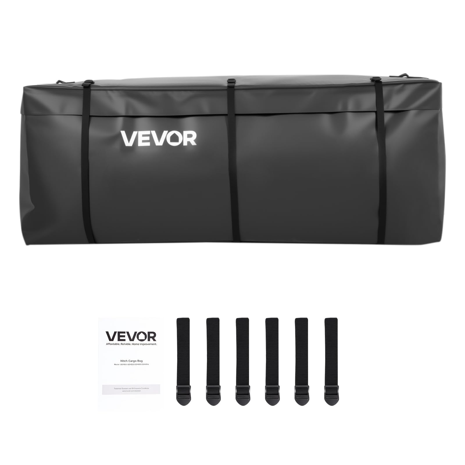 VEVOR Gepäckträgertasche für Anhängerkupplung aus wasserdichtes 840D-PVC (0,566 m³), Gepäcktasche zur Aufbewahrung auf der Ladefläche von Lkws mit verstärkten Gurten für PKW SUVs Vans Schwarz