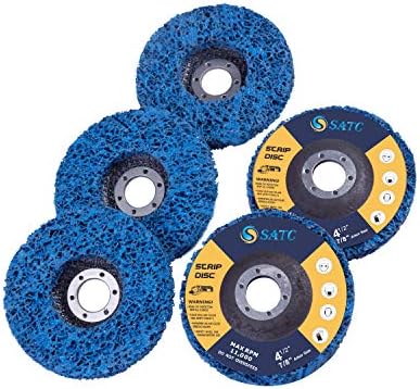 S SATC Strip Discs 5PCS Bule Stripping Wheel 4-1/2" x 7/8" Fit Angle Grinder Clean and Remove Paint Rust and Oxidation