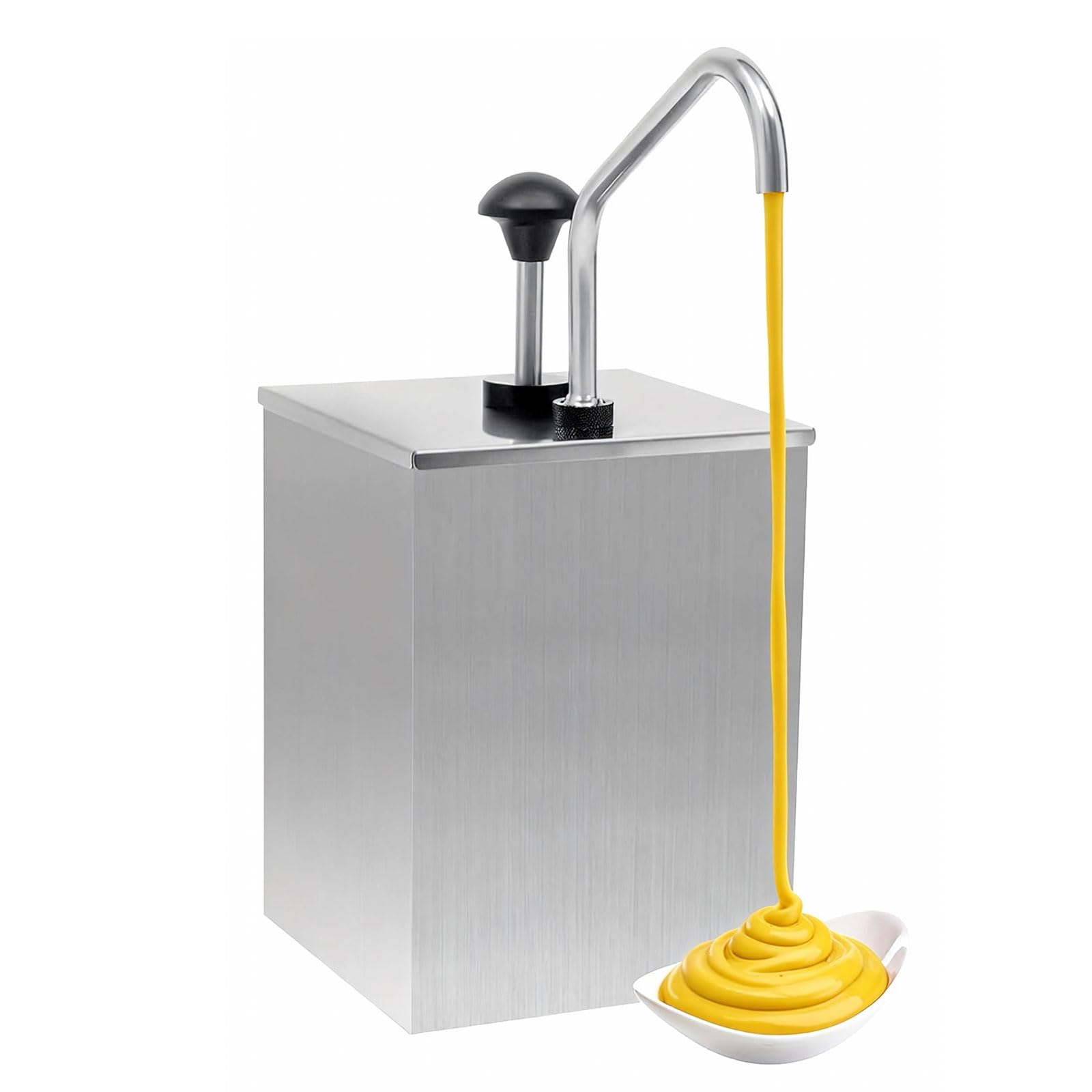 KEhtu Dispensador de Salsa de Acero Inoxidable de 3.7L, Bomba dispensadora de Salsa, Tubos de Grado alimenticio, para kétchup, aderezo y Jarabe