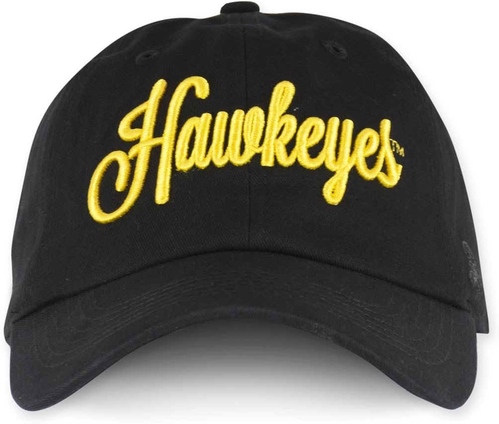 University of Iowa Hawkeyes Baseball Hat - Adjustable Cap Licensed Mens Womens Multiple Colors Styles Golf Football Baseball
