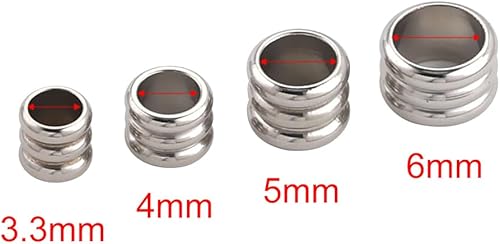 Miniatura 7 de 20 cuentas espaciadoras de columna ranuradas para la fabricación de joyas, cuentas sueltas de acero inoxidable para pulseras de collares, L 0.197