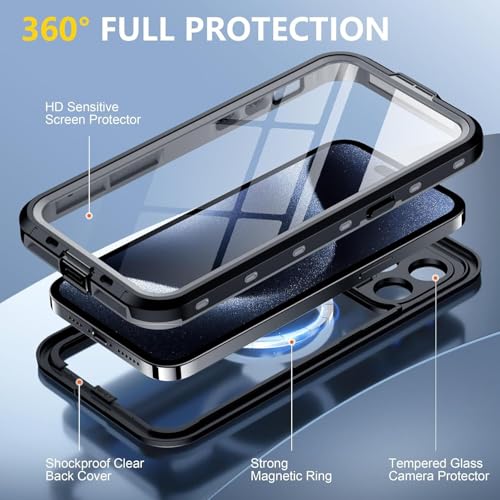 Coque antichoc iPhone 14 Pro Max noire évite les bris d'écran