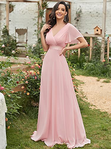 Ever-Pretty-A-linea-Vestido-de-Fiesta-Cuello-en-V-Manga-Corta-Gasa-Corte-Imperio-para-Mujer-09890