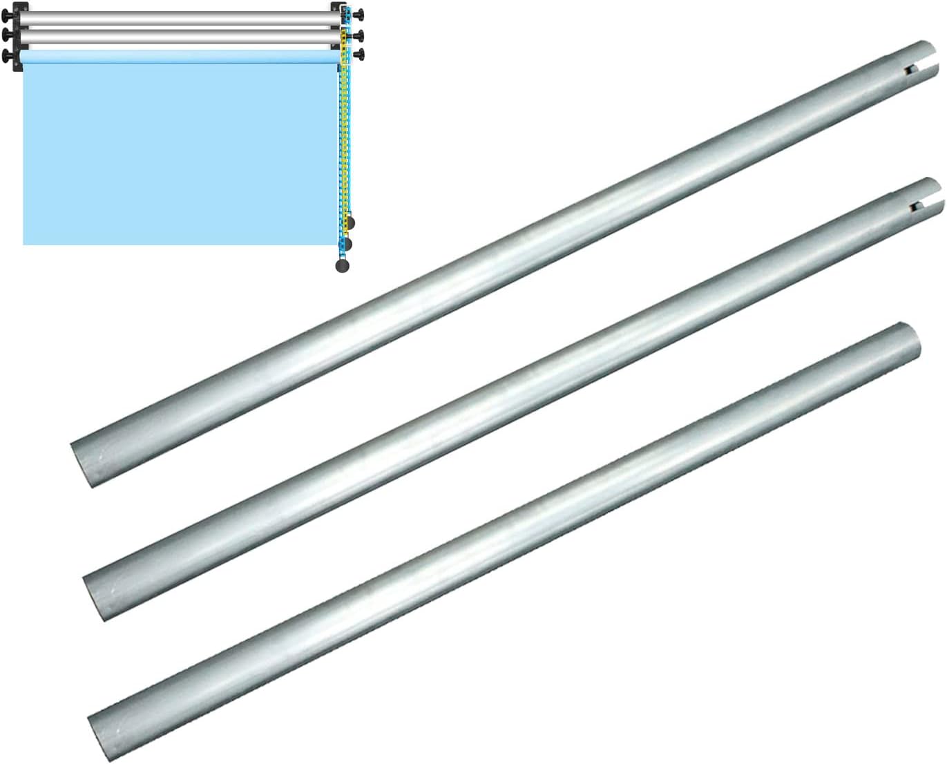 AISIMEE 118"/3m Metal Tube Crossbar for Manual/Electric Studio Roller Backdrop Wall Mount System ,Aluminum Cross Bar for Photography Background Support System