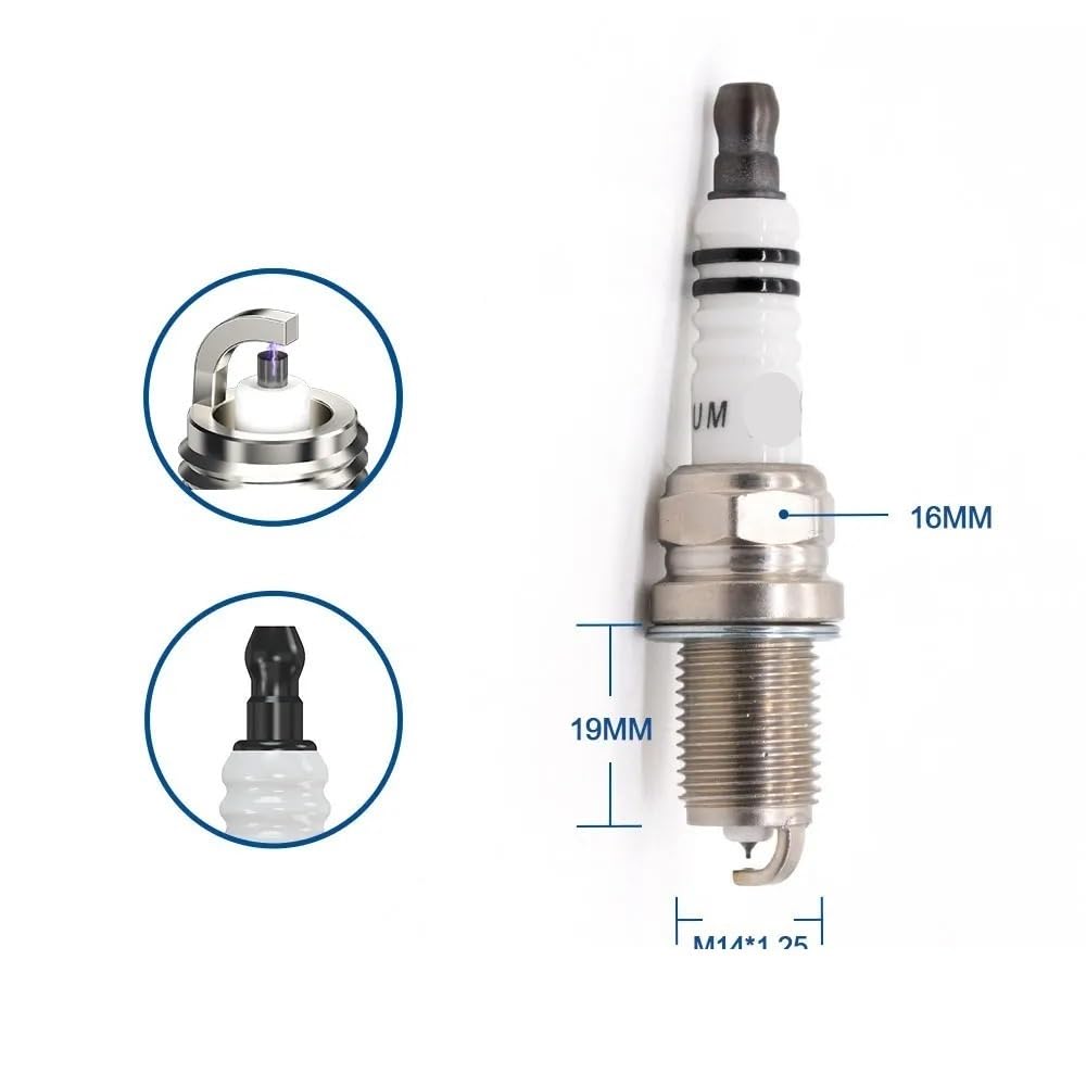 Candele di accensione Iridium Platinum K6RTIP, sostituiscono Le Candele PFR6B per Champion RC8WYP4 IK20TT per F5DP0R