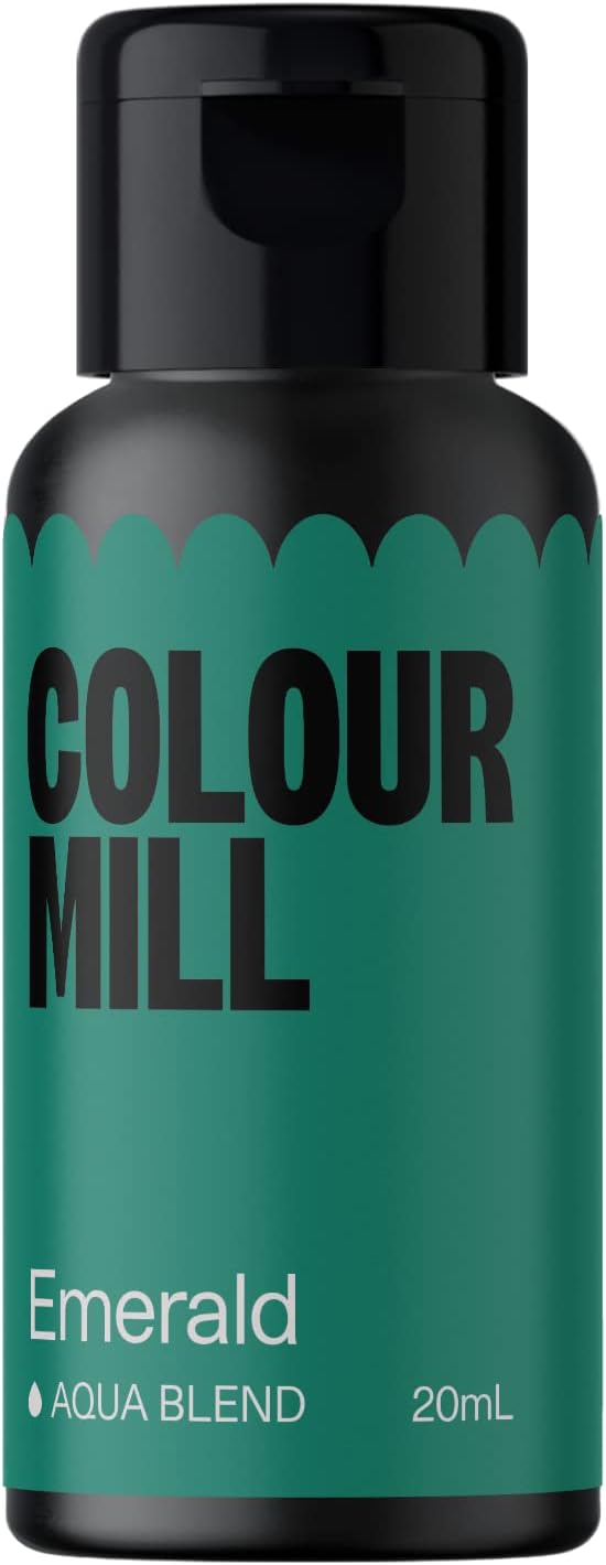 Colour Mill Aqua Blend Water-Based Food Coloring, 20 Milliliters Emerald