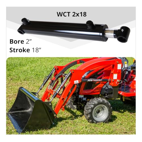 Image of Magister Hydraulic Cylinder 2 inch Bore x 18 inch Stroke, Welded Hydraulic Ram with Cross Tube Ends, Double Acting Hydraulic Piston 3500 PSI (WCT 2x18)