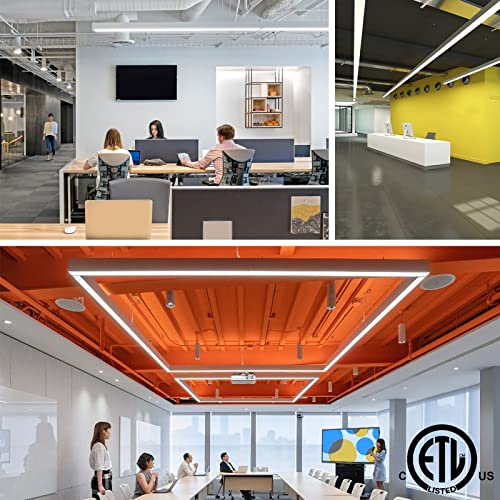 Barrina Led Linear Light With Remote Control, 4Ft Seamless Connection Suspended Light, 3000K 4000K 6000K Color Changing, Stepless Dimmable Linkable Shop Office Light, Etl Listed, 4 Pack, 5566 Series #TOP1