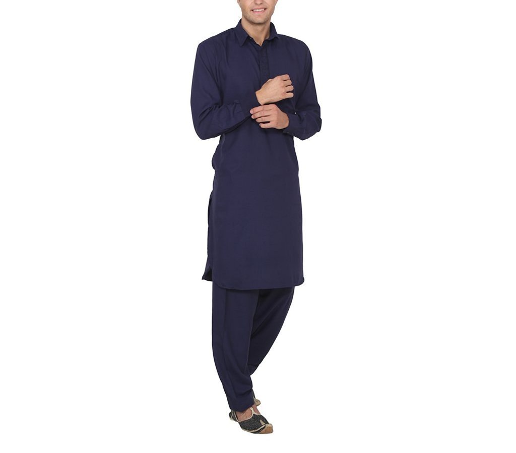 Kurta tradicional hombre Wondercraft azul marino para bodas y eventos culturales 3