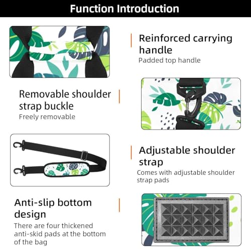Sac de voyage 30L imprimé monstera résistant pour le sport